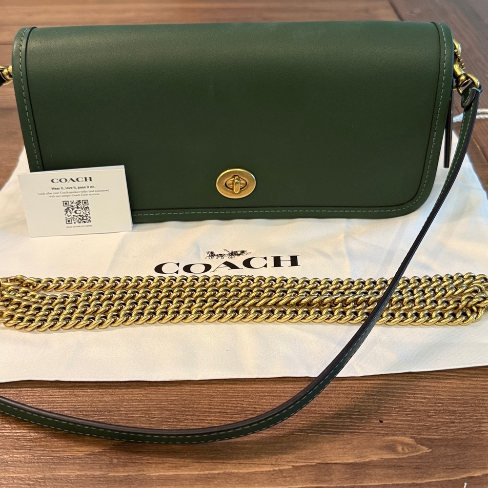 Coach leather crossbody in green